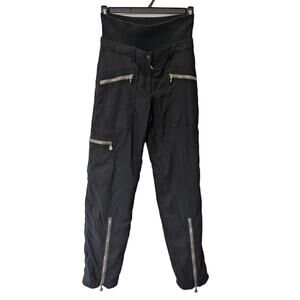 Authier Black Utility Cargo Zip Designer Snow Pants Size 6